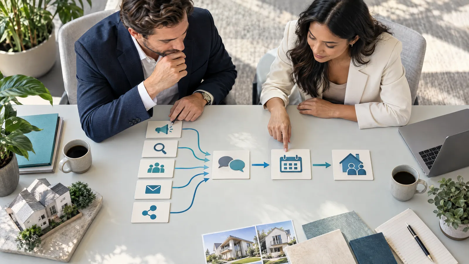 Real estate team mapping campaign inquiries through conversations and attended appointments before reviewing client outcomes